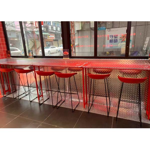 French Restaurant Extra Tall Bar Stools Blow Molding Metal Frame 30 Inch