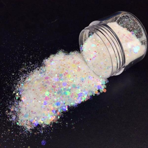Shiny Metallic Glitter Powder Excellent Nail Art Effect with Rainbow Glitter Mixed 24 Colors Brightness Rainbow Mixed