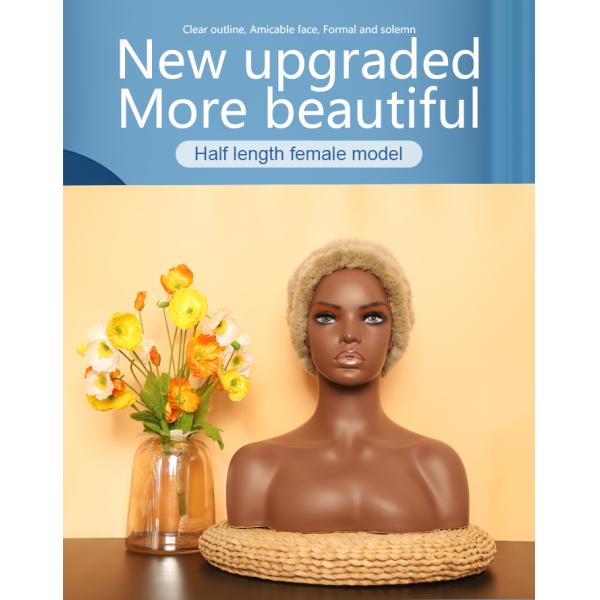42cm Height Female Mannequin Head With Shoulders Long Lasting