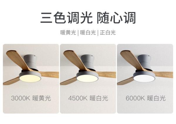 Modern Nordic Fancy 3 Wooden Blades 42 Inches Energy Saving Dc Motor Decorative Led Ceiling Fan