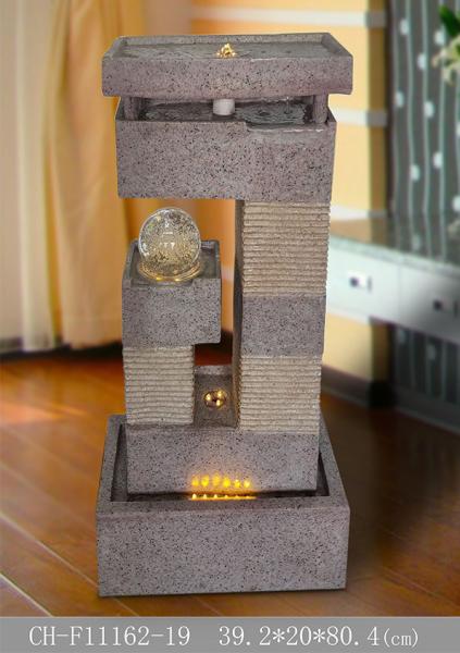 Hotel Decoration Sandstone Glass Ball Water Feature