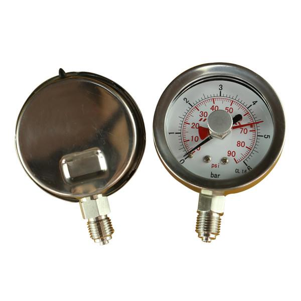 2 Inch 1.5 Inch Liquid Filled Fuel Pressure Gauge 0-100 Psi 1/8 Npt Adjustable Memory Pointer
