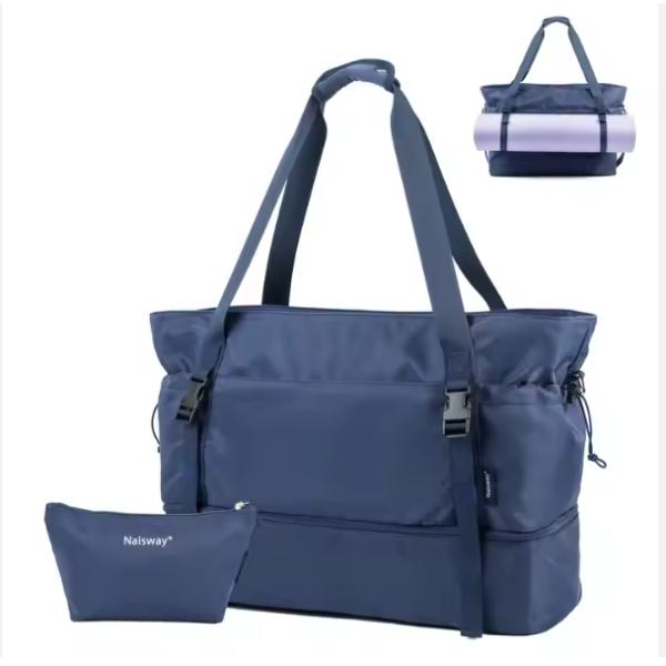 Mochila de viaje para mujeres para viajes, bolso, mochila, con compartimiento para zapatos y bolsillo húmedo, bolsa de estera de yoga, bolsa de fin de semana