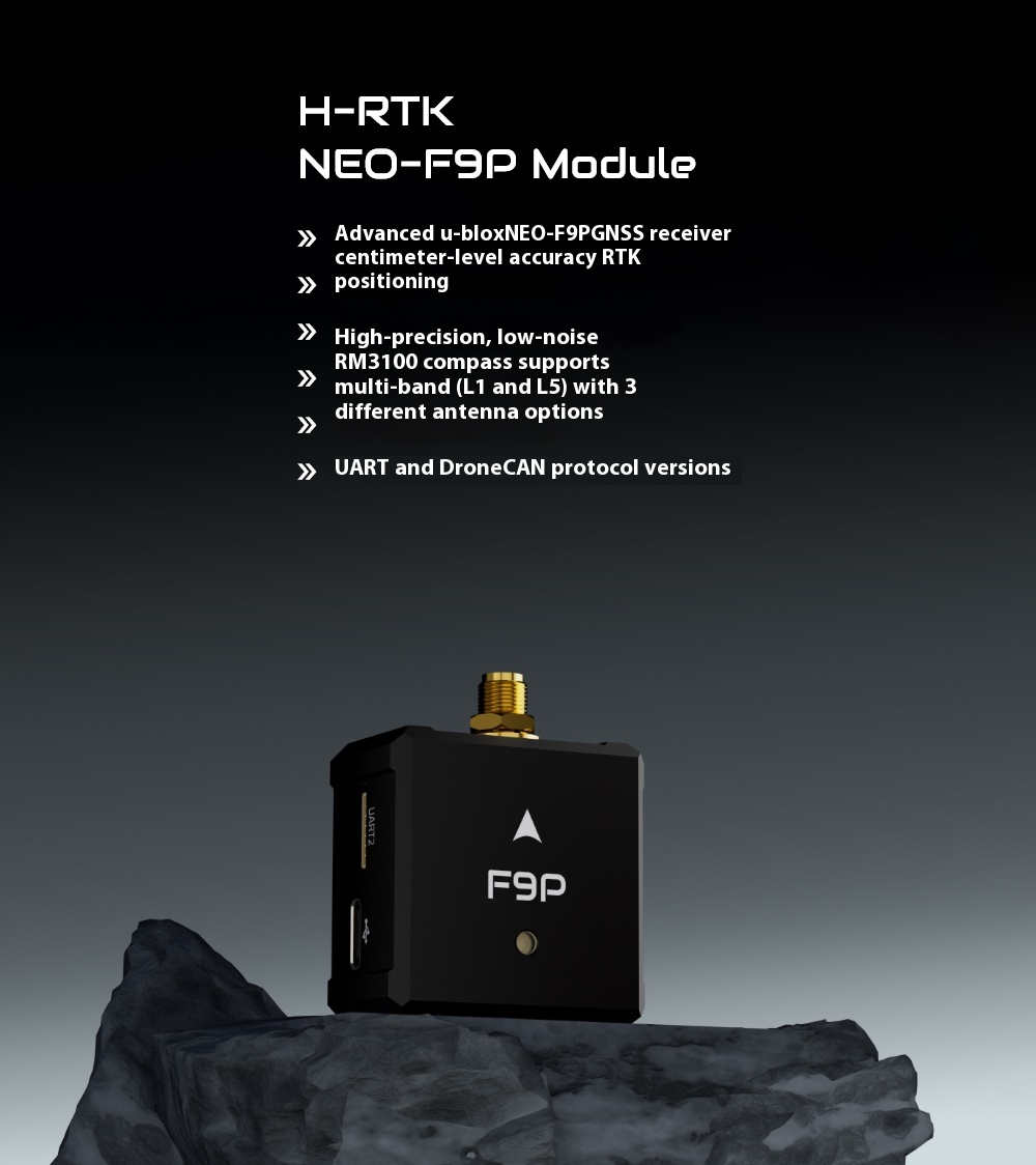 H-RTK NEO-F9P Long Range GPS Drone Flight Controller Plastic ESC RC Radio System Accessory for Racing Drones Drones Accessories