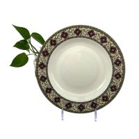 Durable Melamine Round Plate Tasteless Ripple Dinnerware Salad Plate