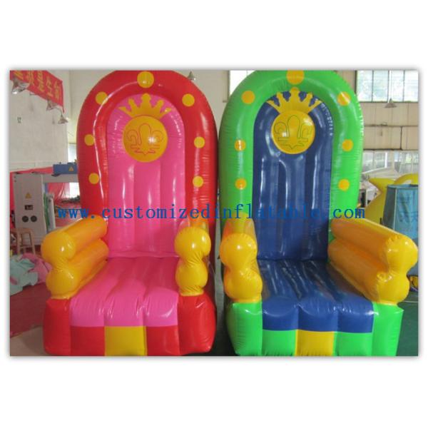 PVC Tarpaulin Seat Air Inflatable Sofa Couch Chair / Blow Up Advertising Signs