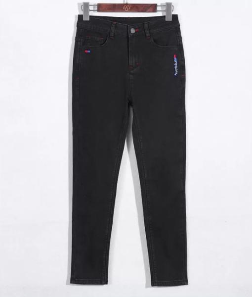 Heavy Washed Tencel Black Denim Pants 95 Percent Cotton 5 Percent Elastane