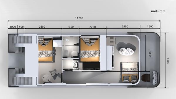 Aluminum Hull Double Deck Houseboat Boat House Floating for waterfront adventure