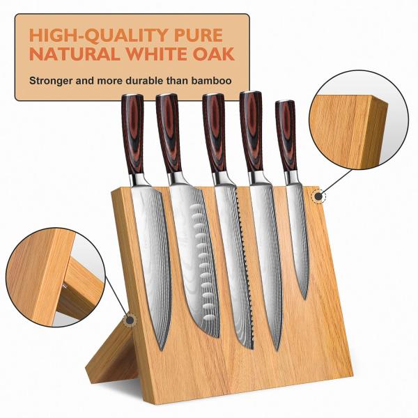 Организационный магнитный бамбуковый деревянный нож для кухонного прилавка
