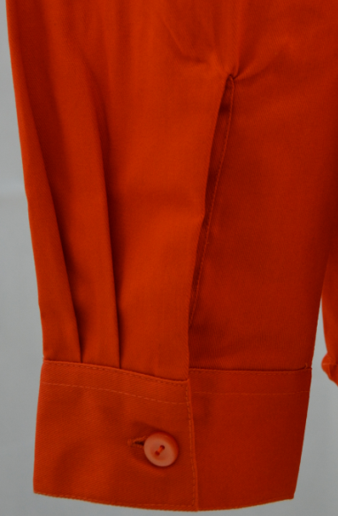 Men's 65%Polyester 35%Cotton Twill Orange Work Shirt Long Sleeve