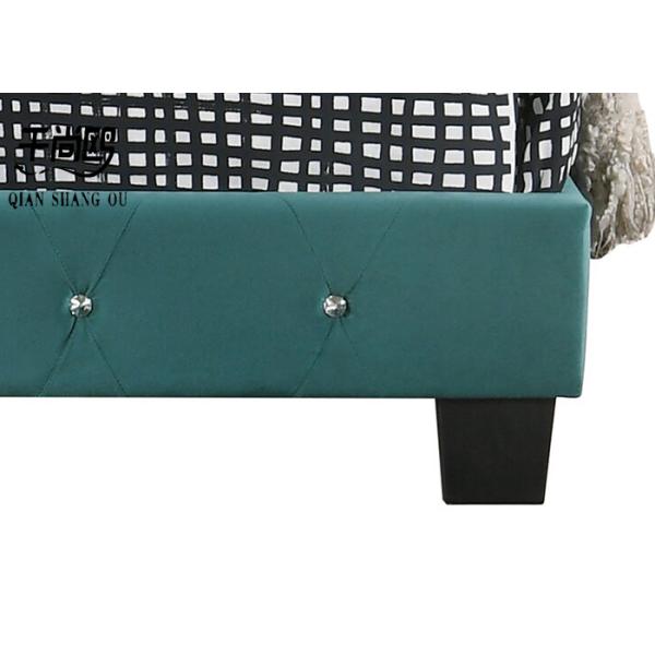 Gorgeous Fabric Upholstered Beds 160*200cm With Crystal Buttons