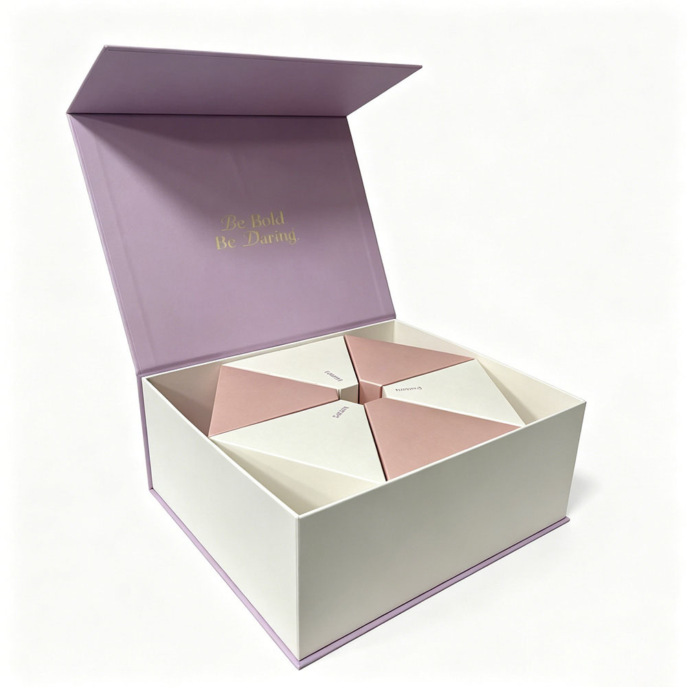 Magnetic Flip Top Gift Boxes with Embossed Logo Pantone Spot Color Printing Cosmetic Packaging