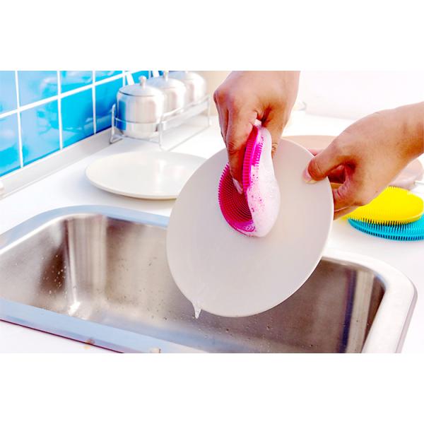 Kitchen Household Dish Egg Silicone Sponge Long Life Span 115*115mm Space Saving