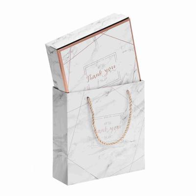 Kuaima Rose Gold Boutique Embossed Printed Paper Gift Bags Marble Paper Boxes Custom