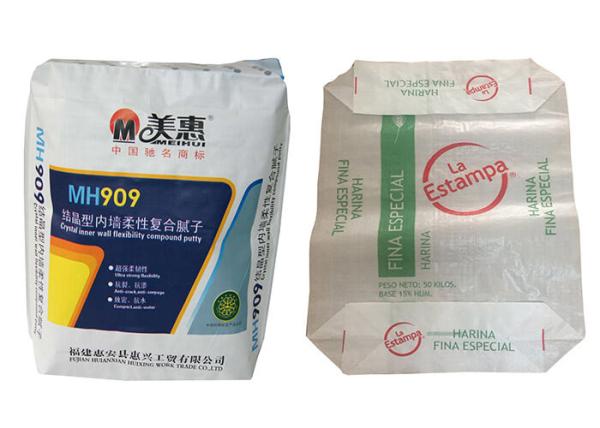 Colorful Printing 25Kg Block Bottom Valve Bag / PP Woven Packaging Bags