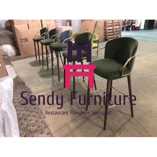 Ресторан кроет кожей подлокотники нержавеющей стали барного стула с задним/Footrest