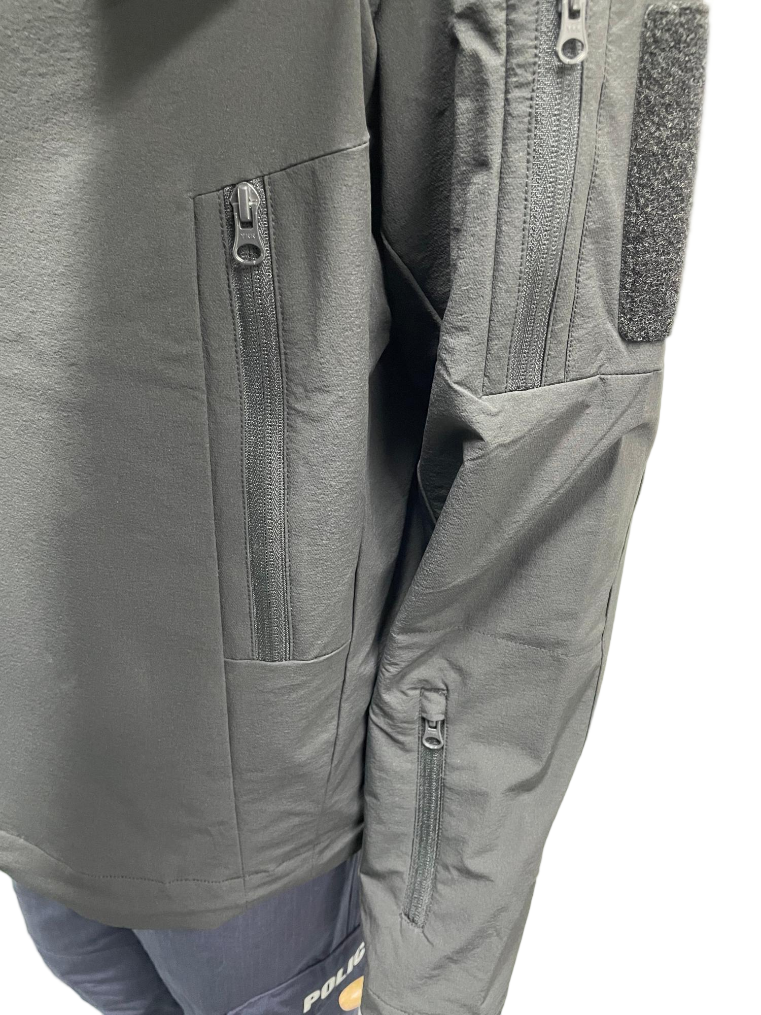 Men's Black Wear-Resistant & Warm-Resistant Outdoor Tactical Training and Duty Multi-Pocket Softshell Jacket