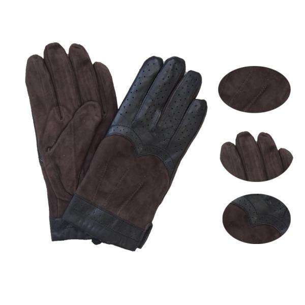 Promotion Men Plain Type Daily Life Usage Suede Machine Sewing Leather Gloves Winter