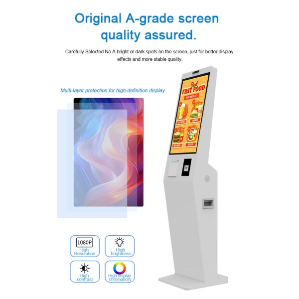 23.6 Inch Floor Standing Member Self-Ordering Terminal for Self-Service Android Touch Screen System for Queue Management Shopping Malls