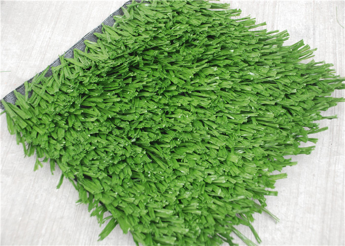 Eco Friendly Soccer Artificial Grass , high burning resistance fake lawn with S shape