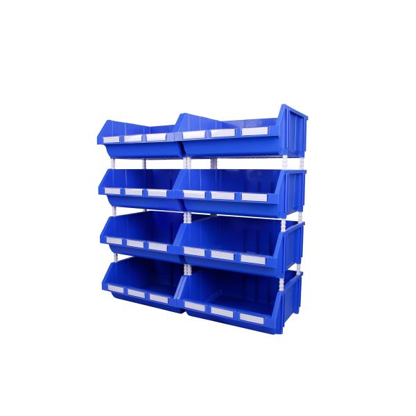 Space-Saving Workshop Storage Stackable Shelf Bin with Divider and Solid Box Shelving