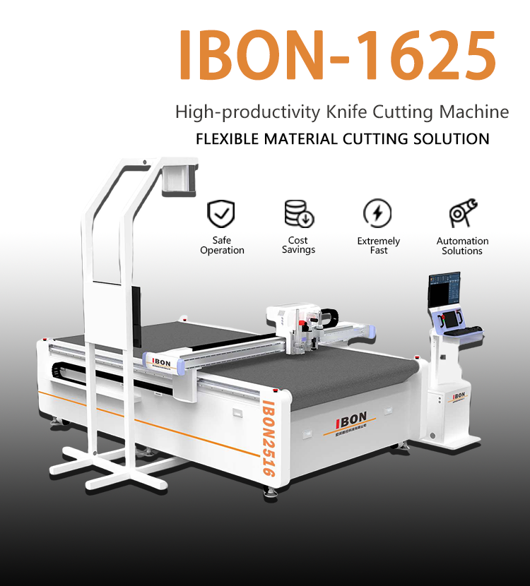 220V-380V Genuine Leather Cutting Machine with 1600mm x 2500mm Work Size and High-Resolution Camera Recognition
