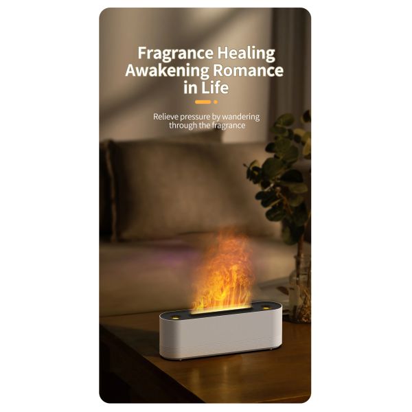 Flame Volcano Ultrasonic Humidifier 250ml Essential Oil Aroma Diffuser Colorful Light