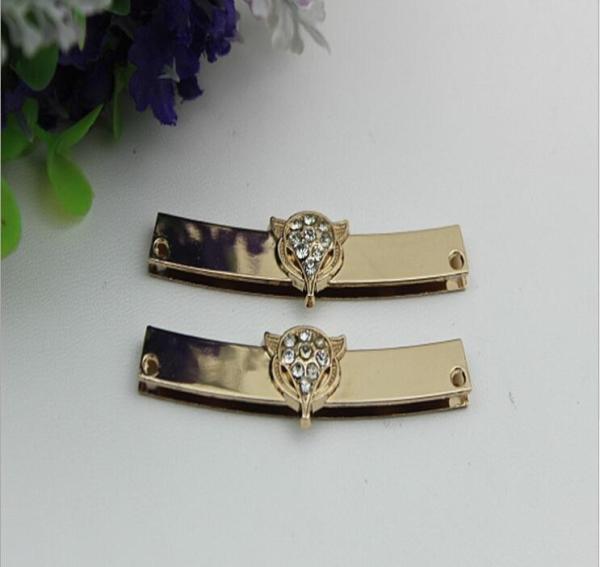 Good quality leather bag accessories frame 62 mm light gold metal corner protector with diamond decorative