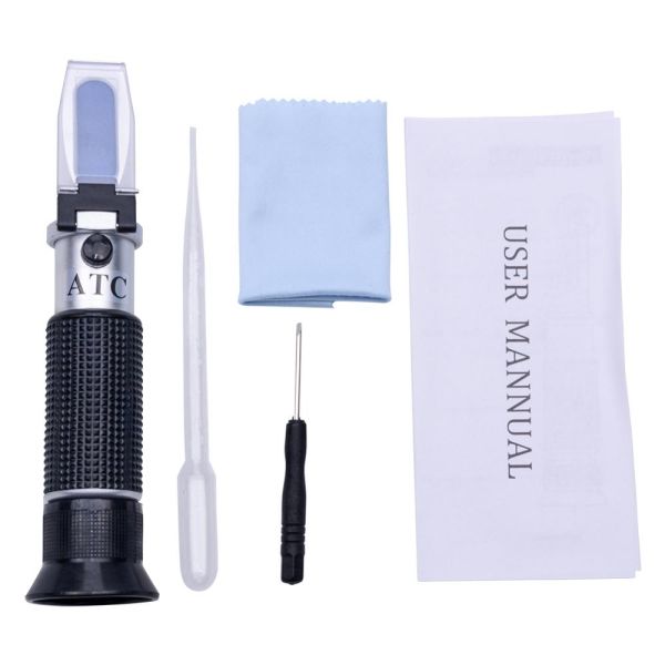 Handheld Brix Refractometer with 0-32% Brix Range and Automatic Temperature Compensation for Beer Wort SG Measurement