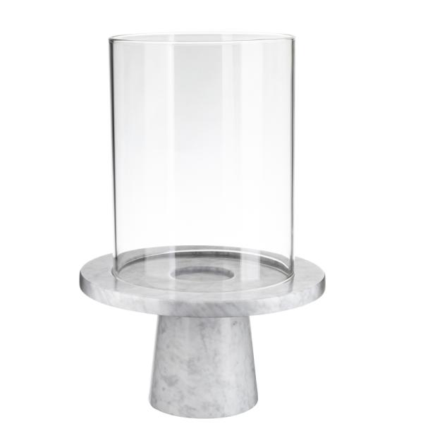 Black Stand Clear Glass Cover 300MM Decorative Candle Holder