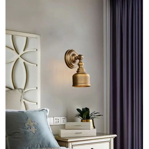Clear Glass Indoor Parlor Bedside Stairs Hotel Lighting Old Copper Wall Lamp (WH-VR-129)