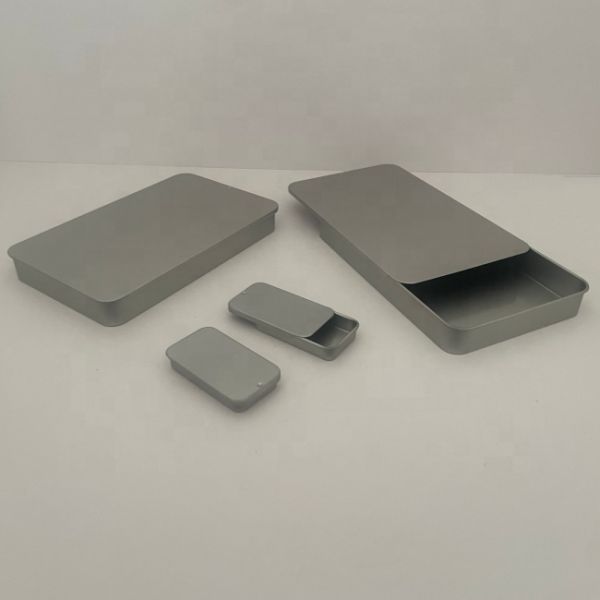 Child Resistant Slide Top Tin Box Metal Tin Case Small Sliding Tin Container Can for Gift Mint Candy Cosmetic Solid Perfume