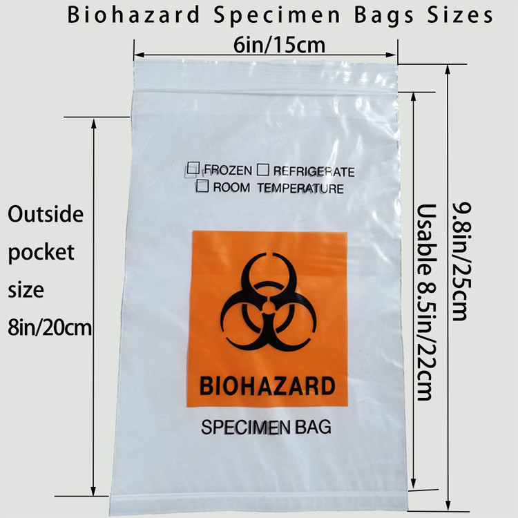 Мешок для мусора Biohazard полипропилена для клинической изготовленной на заказ печати