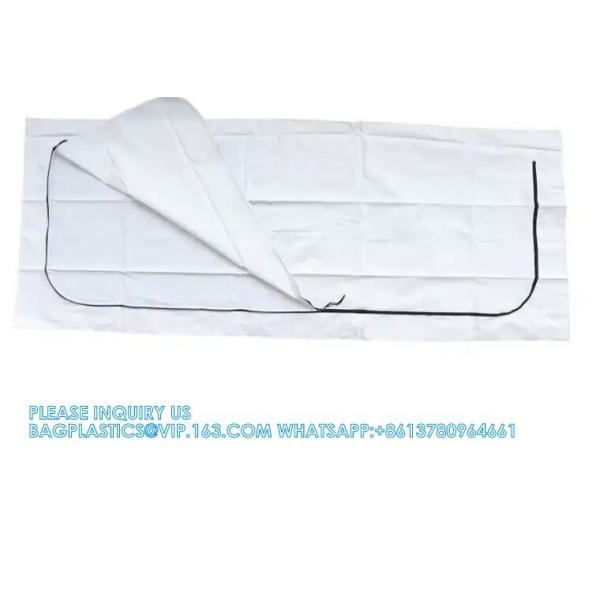 Disposable Disaster Pouch Body Bag Stretcher Combo, 8 Carrying Handles, 3 Patient Tags, Heavy Duty Vinyl Pouch