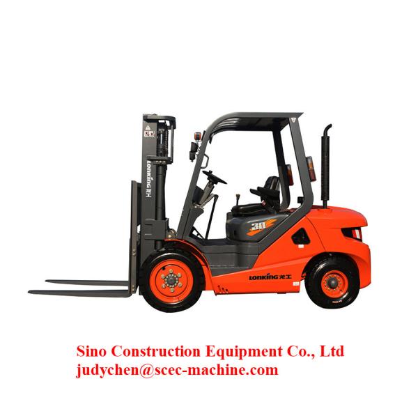 3.8 Ton Diesel Operated Forklift Long wheelbase With Large Arc / Streamlined Shape