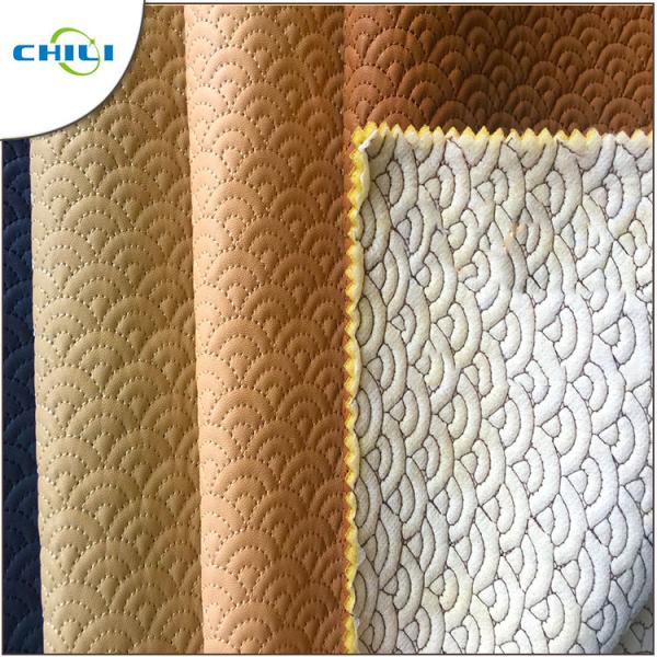 Bag Making Quilted Leather Material , Faux Leather Sheets Woven Textured