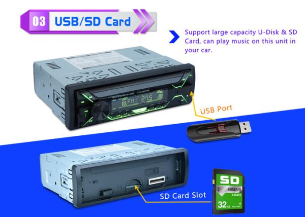 Black Bt Car Stereo Car Bluetooth Audio System Support Hands Free Calls