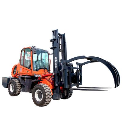 CE Powerful Outdoor Forklift All Terrain Lift Truck With Tilt 25 Degrees
