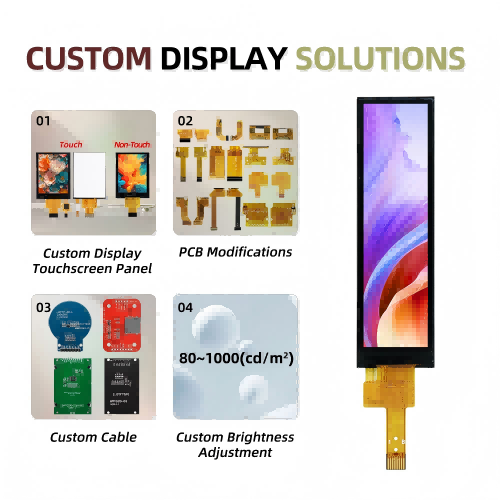2.25 inch bar TFT LCD display ST7789P3 module IPS screen 8pin 76×284 serial screen high brightness for instrument equipment