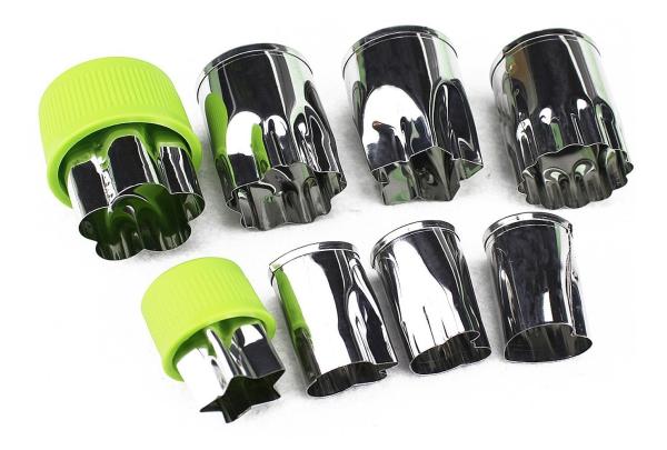 Vegetable Cutters Shapes Set (8 Piece) - Cookie Cutters Fruit Mold Cheese Presses Stamps for Kids Shaped Treats Food