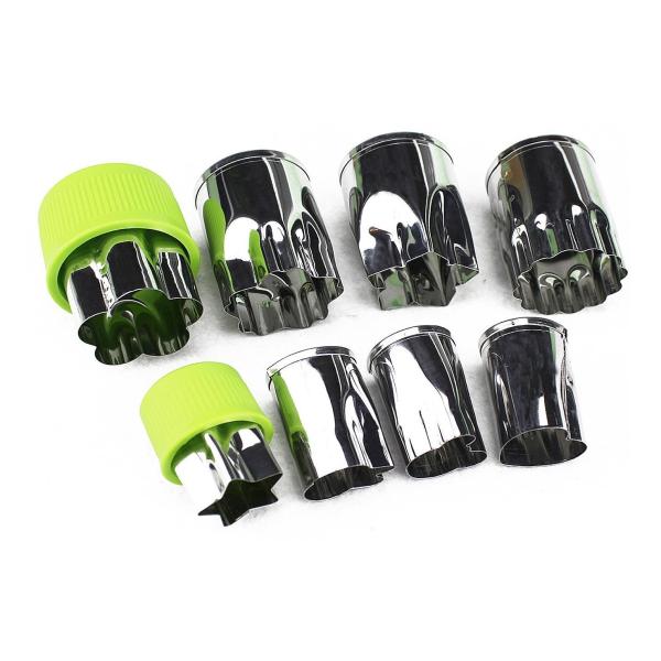 Vegetable Cutters Shapes Set (8 Piece) - Cookie Cutters Fruit Mold Cheese Presses Stamps for Kids Shaped Treats Food