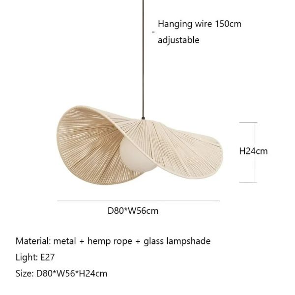Art Hanging Wicker Lamp Bedroom Parlor Hotel Nordic Rattan Wabi Sabi Pendant Light(WH-WP-101)