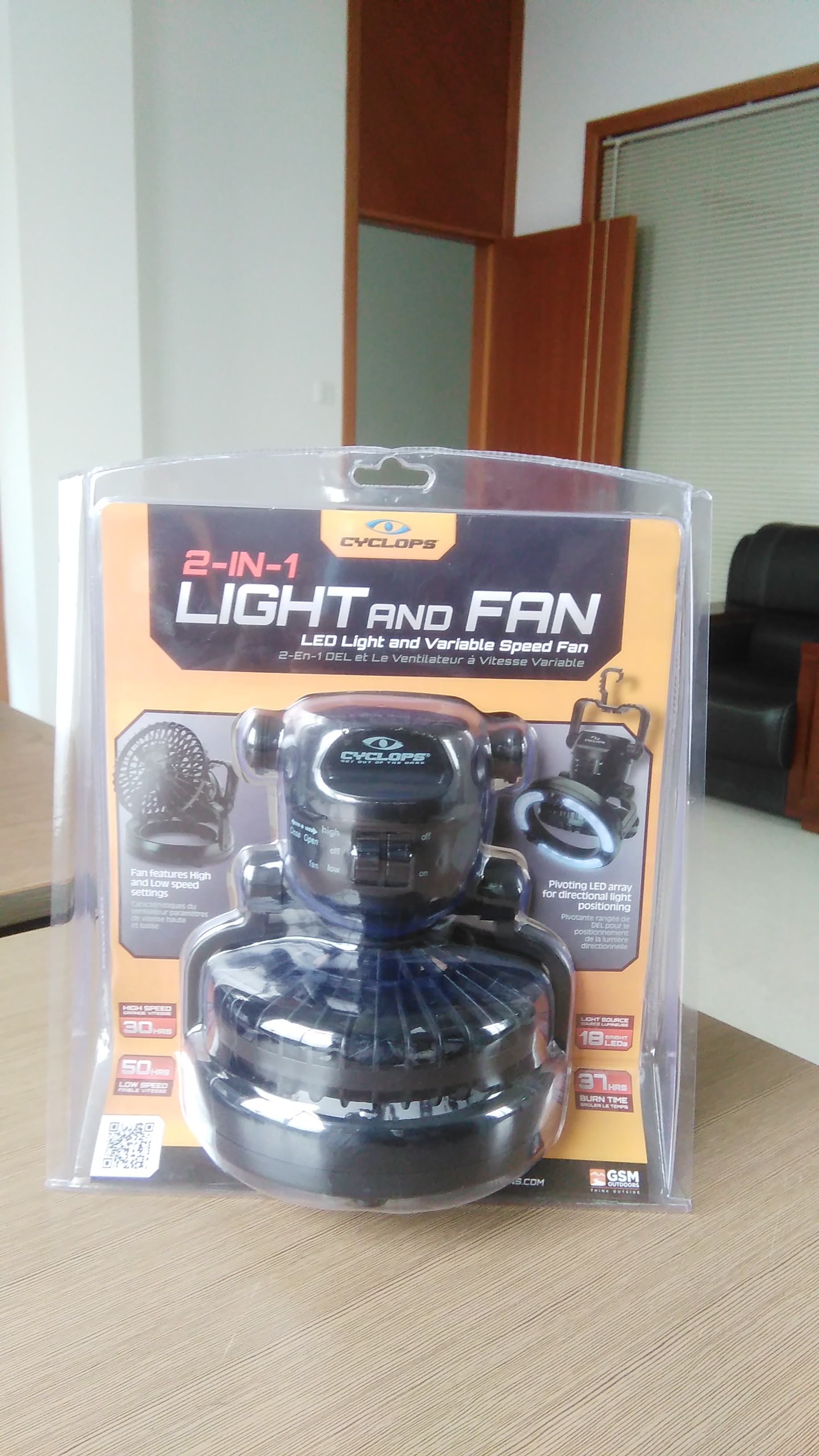 ABS Battery Operated LED Camping Fan With Strong Off Weak Switch