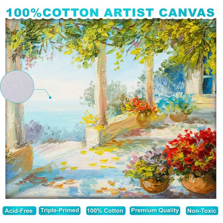 16*20 inch Pine Wood Frame Stretched Canvas Board with Shrink Wrapped Packing for Artist Painting