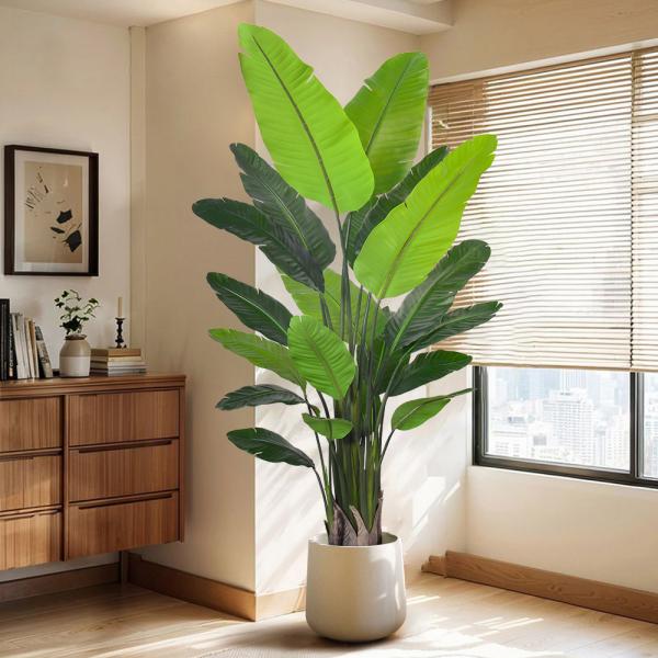 4ft 6ft 7ft Tall home decor artificial plants Banana Tree bird of paradise plant​ for Living Room Office Indoor Outdoor
