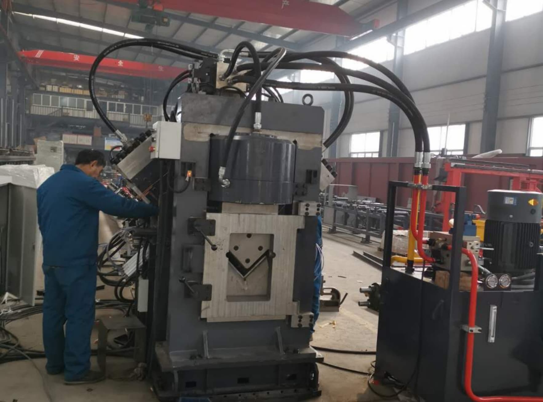Fully Automated CNC Punching Marking And Shearing Line For Angles Production