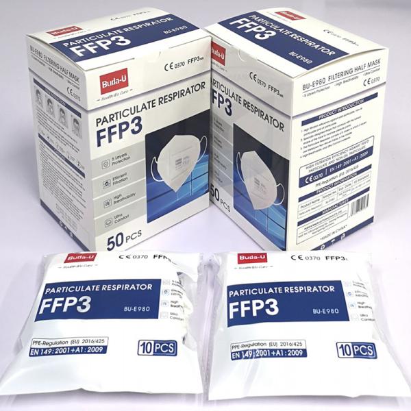 Лицевой щиток гермошлема CE0370 Earloop FFP3 без главного диапазона, FFP3 защитной маски с выбивая печатью, маска FFP3 без клапана