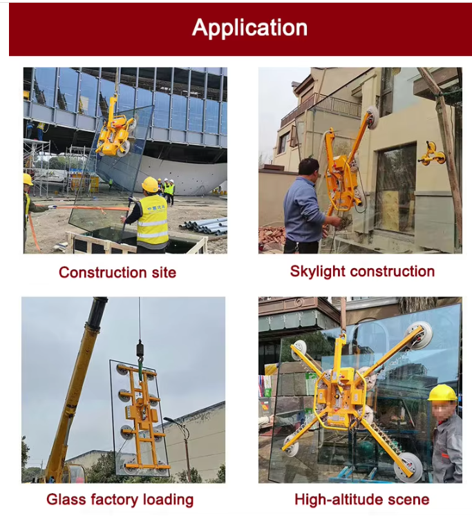 Glass Suction Cup Lift with 800 kg Load Capacity Customizable Dimension and CE Certification for Glass Installation