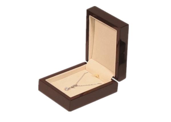 Custom Hinge Paper Wooden Jewelry Box High End Style For Packaging Necklace