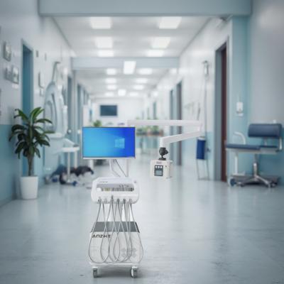 Mobile Veterinary Dental Workstation Portable Pet Dental Treatment Cart 220V Dental Cart With Oral Camera And Computer